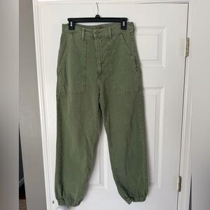 MOTHER Women's Green Cargo Jeans